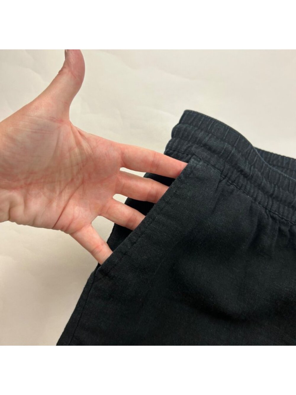 TALL Old Navy Black Linen Blend Wide Leg Lounge Pant MT - Picture 3 of 7
